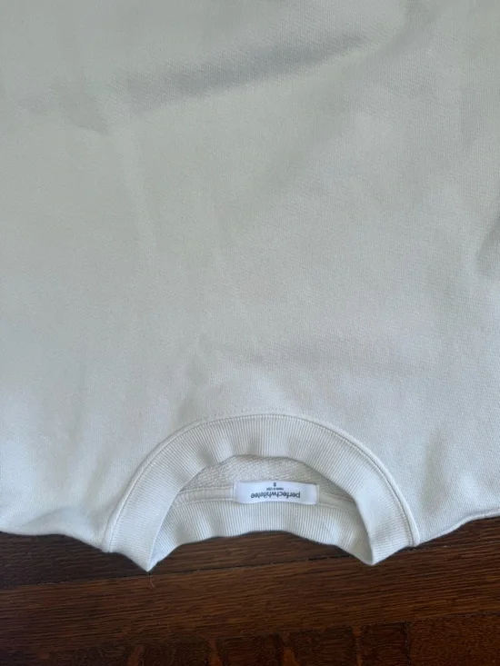 perfectwhitetee Rebecca Relaxed Cream Short-Sleeve Crew Sweatshirt - Picture 10 of 10